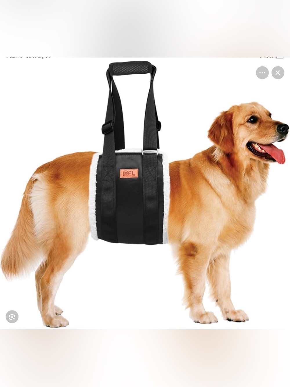 Dog Sling Support Harness - Black & White
